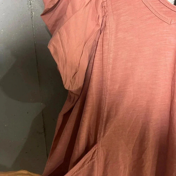 Anthropologie DAILY PRACTICE Flutter-Sleeve Tee Dress Shift Tie Back.  Medium - Picture 7 of 10